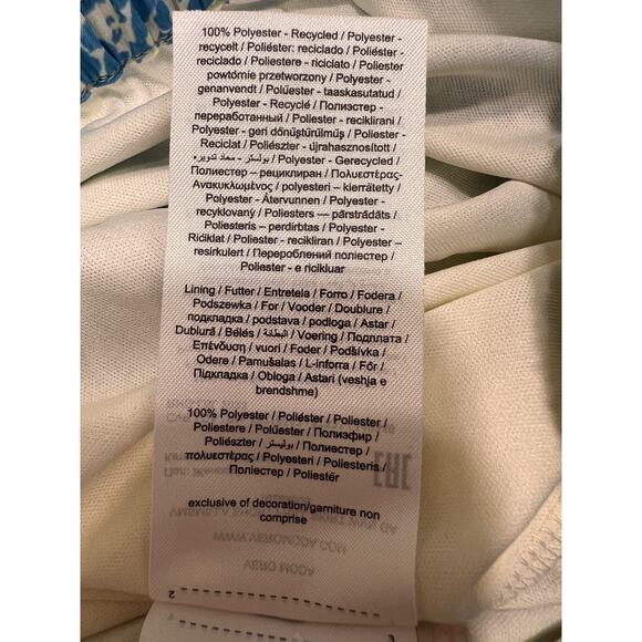 MILLY Wyatt Paint Dalia Print Elastic Waist Pull OnSkirt Blue Red Smocking Sz 8 - Picture 5 of 7